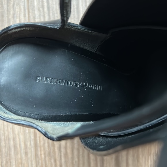 New! Alexander Wang Lys High-Cut Pointed-Toe Black Leather Bootie | 37 - Picture 6 of 12